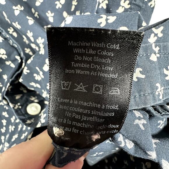 OBEY Propaganda Dandelion Short Sleeve Button Down Shirt Men’s Sz Medium Navy - Picture 7 of 10